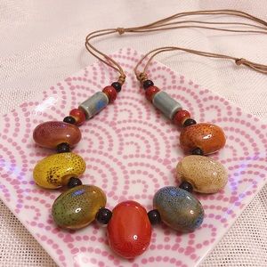 Handmade Artisan Statement Ceramic Necklace